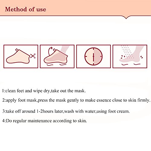 Fuß Peeling Maske,Hornhautsocke,Foot Exfoliation Mask,LDream® Peeling Füße Fuß Maske Perfectly Peeling Away Hornschwiele und Tote Haut Zellen Auch Leckerli unangenehme geruch Peeling, hart und tote Haut,Schwielen Peeling-Maske für die Füße,2 Pack (2 x 2 Stück) - 6