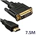 Price comparison product image Invero® HDMI Male to DVI Male Cable 24K Gold Connectors DVI-D Dual Link Ideal for Connecting Devices using the DVI Connector to Projectors, Monitors, Laptops to HDTV Full HD 1080P (7.5 Metre)