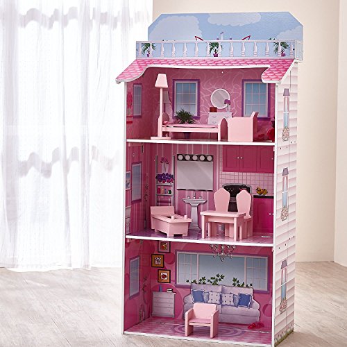 Buy Teamson Kids 3Level Glamour Mansion FoldIn Wooden Dollhouse with