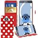 Produktbild iTALKonline Samsung Galaxy Alpha SM-G850F Rot Weiß Tupfen PU Leder Exekutiv Multi Function Mappen Kasten Abdeckung Veranstalter Flip mit der Credit / Business Card Geld-Inhaber Integrated Horizontaler Betrachtungsstandplatz