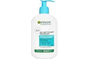 Garnier Pure Active - Gel Nettoyant Moussant - Purifie, Hydrate & Élimine Les Impuretés - Acide Hyaluronique, Céramide, Argile - Vegan & Cruelty Free - Tous Types de Peaux - 250 ml