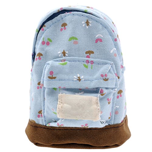 Preisvergleich Produktbild OULII Mini-Rucksack-Blumen-Münzen-Beutel-M... 4.7x3.5 Zoll (blau)