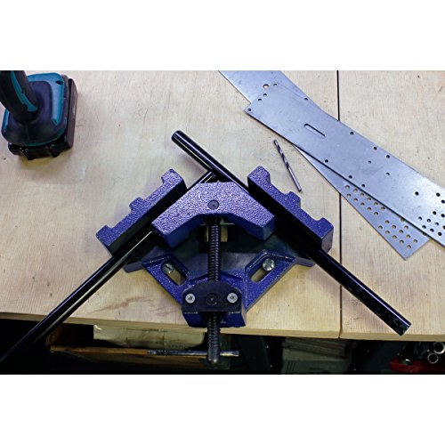 ECD Germany Präzisions Winkelschraubstock 100 mm Winkelspanner Schweißwinkel aus Stahlguss - 5