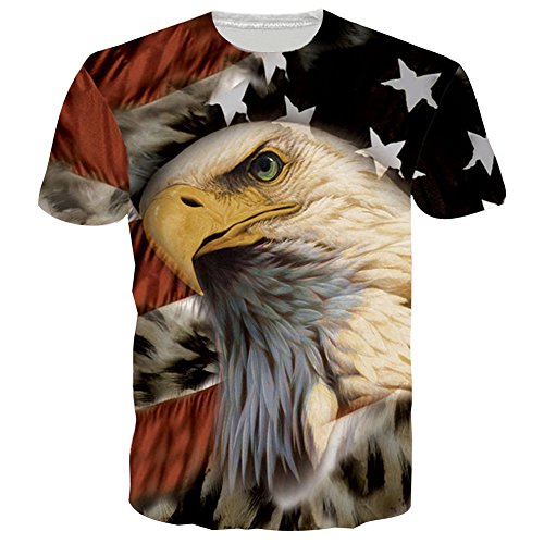 Bfustyle American Flag Eagle-Druck-Sommer-Grafik Bequemes T Shirts Tees XXL Bfustyle American Flag Eagle-Druck-Sommer-Grafik Bequemes T Shirts Tees XXL