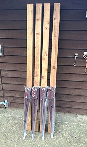 4wire 4 x 100mm (4”) Timber Fence Post Grip Like Metpost & 4 x wooded 100x100 2.4 high Treated posts