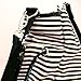 nappy diaper bag black/white stripe with FREE changing mat medium tote style waterproof