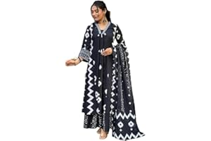 Sambhav Quilt Hub Viscose Women Printed A-Line Kurta Pant With Dupatta