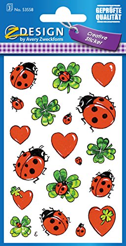 Avery Zweckform 53558 Deko Sticker Glück Marienkäfer 57 Aufkleber - 2