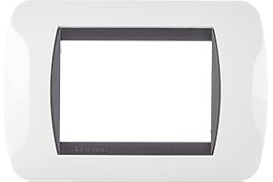 BTicino l4803 Pa Platte mit 3 Modulen in mit Technopolymer, Stahl, weiß, L4803PB