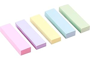 WOLMIK 500 Stück Farbige Haftnotizen 75 x 20 mm, Selbstklebende Klebezettel, Helle Haftnotizzettel, Klebezettel die als Tabs for Books und Index Annotating Tabs, für Büro Zuhause Schule Sitzung