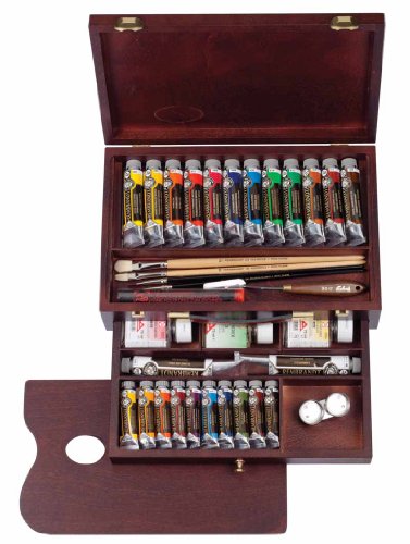 REMBRANDT ARTISTS WOODEN BOX MASTER FINE OIL PAINT SET