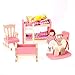 safeinu Wooden Dollhouse Funiture Kids Room Set Toy