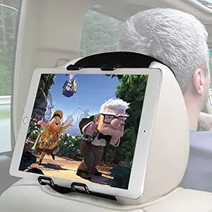 Macally Tablet Car Headrest Mount Holder for Kids in Back Seats - Adjustable Strap Fits Most Headrests - Universal Fit for Tablets with 5-11