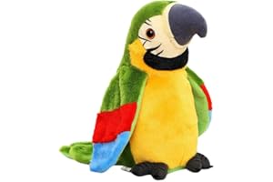 MAGIC SELECT Loro de Peluche Parlante Que Repite Sonidos y con Canciones en Varios Idiomas. Juguete Interactivo, Regalo para Niños y Bebés. Bateria Recargable USB.