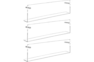 Dewonme Acryl Zeitschriftenregal,3 Stück,Länge 48cm,Prospekthalter Acryl Wand,Wandregal Acryl,Bücherregal,Zeitschriftenständer,Geeignet für Wohnzimmer, Büro,Schulen,Bibliotheken,Kinderzimmer