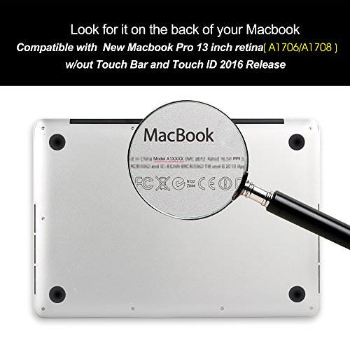 iDOO MacBook Schutzhülle / Hard Case Cover Laptop Hülle [Für 2016 MacBook Pro 13 Zoll mit/ohne Touch Bar und Touch ID: A1706 und A1708] – matt, schwarzer Nebel - 7