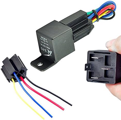 Preptec 12V 12Volt 40A Auto Automotive Relay Socket 40 Amp 4 Pin Relay &amp; Wires
