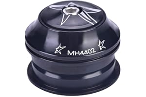 ALOMEJOR Bicycle Headset Aluminium Alloy Bike Front Fork Stem Headset Straight Tube Bearing Headset For Most Bike With 44mm Head Tube(Black)