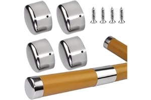 WFEWE 2 Pairs Handrail End Caps End Caps Round Handrail End Cap Handrail End Cover for 45mm Handrail with 4Pcs Stainless Steel Screws (45mm)