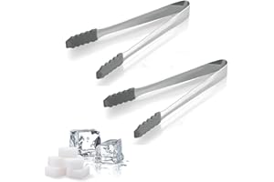 ZMREN Pinces à sucre, 2 Pcs Pince à Glaçons en 304 Acier Inoxydable, Pince de Service Pince Bonbon, pour Glace,Sucre, Biscuit,Bar,Buffet,Grill Bar Cuisine et Plus