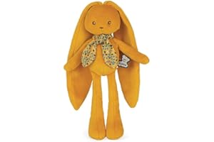 Kaloo - Lapinoo - Pantin Lapin - Peluche Bébé Bi-Matières Jersey et Tricot - 25 cm - Couleur Ocre - Matières très Douces - Boîte Cadeau - Dès la Naissance, K969943