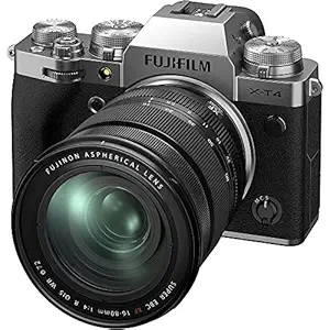 Fujifilm X-T4 26 MP Mirrorless Camera Body with XF16-80mm Lens (X-Trans CMOS4 Sensor, EVF, Face/Eye AF, IBIS, LCD Touchscreen, 4K/60P & FHD/240P Video, Film Simulations, Weather Resistance) - Silver