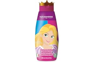 Naturaverde | Kids - Disney Princess - Shampoo per Bambini Rapunzel, Sapone per Capelli, Prodotti per Igiene Bambini, con Estratto di Miele BIO, 300ml