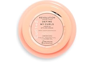 REVOLUTION HAIRCARE LONDON Crema Definidora de Rizos Revolution Haircare, Crema para peinar sin aclarado Define Mis Rizos, para rizos de tipo 1 y 2, vegana y sin crueldad, 220 ml