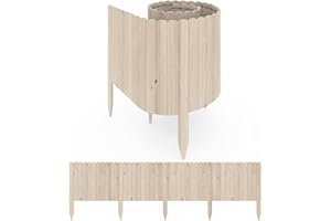 OK-Living Bordo del prato "Garten", Legno naturale, 203 x 40 cm 4 metri