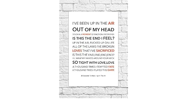 Amazon De 30 Seconds To Mars Up In The Air Songtext Poster