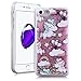 Produktbild SMART LEGEND für iPhone 7 Hardcase Liquid Hülle Glitter Case Hartschale Transparent Schutzhülle Handyhülle Fließen Flüssig Schwimmend Premium Shiny Glanz Sparkle Bling Tasche Skin Schale Hart PC Clear Kristall Handytasche Etui - Lila Einhorn