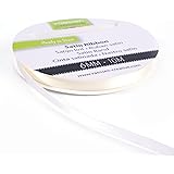 Iris Ohyama Ribbon Lyon Wired Nastro di Raso, Bianco (Antico), 6 mm x 10 m