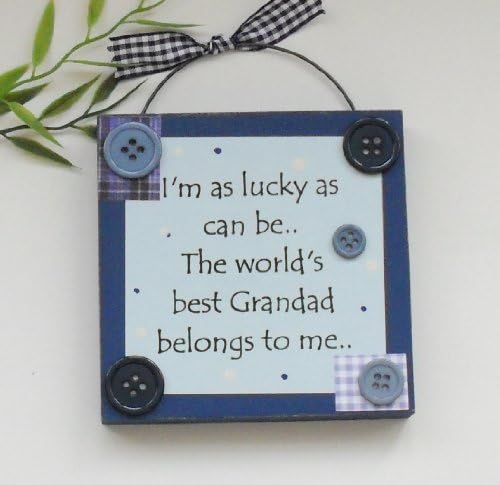 A Grandad Gift Blue Wooden Plaque Medium