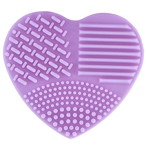 New Make Up Brushes Cleaner Heart-Shape Cleaning Makeup Washing Brush silicone Clean Scrubber Board Cosmetic Foundation Brush Cleaner Tools Purple