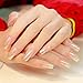 YUNAI 24pcs/set False Nails Transparent French Fake Nails Glitter Long Nail Design