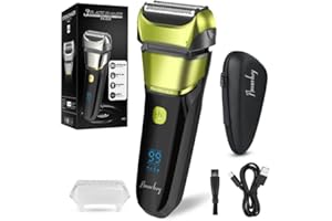 ‎AMURHEY Rasierer Herren Elektrorasierer & Trimmer mit 3 flexiblen Klingen, wiederaufladbarer & kabelloser elektrischer Rasierer mit Reiseetui, Nass- & Trockenrasierer, 100 Min Laufzeit, Geschenk Mann
