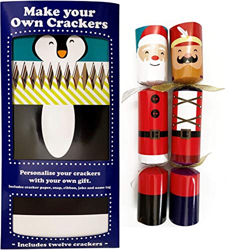 Crackers Ltd - Set of 12 Flat Pack Make Your Own Craquelins - Festive Characters - Reindeer, Nutcracker, Snowman, Elf, Santa and Penguin (Cat F1)