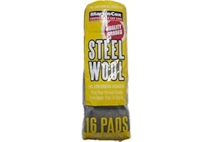Steel Wool Grade 0000 Martin Cox 16 Steel Wire Wool Pads for Cleaning, Finishing and Polishing Metal, Wood and Automotive Bodywork