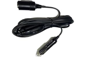 AMACAM 3M 12V/24V ON-Off Switched Power Extension Cable – 10A 120W Inline Socket For Tyre Inflators Vacuums & Portable Tools Heavy Duty Vehicle Lead Tough & Durable