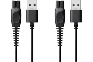 JZK 2X 5V 1A para Afeitadora Eléctrica Cable Carga USB, Reemplazo de Cable de Cargador para Recortadora de Barba, Adaptador de Cable para Afeitadora Philips Norelco One Blade 360 QP2724 QP2720 QP2734