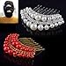 SODIAL(R) STUNNING BRIDAL WEDDING Crystal Pearl RHINESTONES PEARLS HAIR COMB CLIP (red)