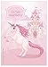 Produktbild 6 Einladungskarten Mädchen-Geburtstag Einhorn Unicorn Märchenschloss rosa hellrosa pink zauberhaft illustriert / Geburtstagseinladungen Einladungen Kinder Mädchen Einladungstext Vorlagen Karten Set