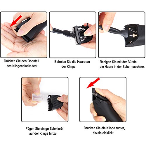 KYG Profi LCD Power Anzeige Haarschneider mit beide 2000mAh Akku und ein Koffer Haarschneidemaschine Set Schwarz - 6