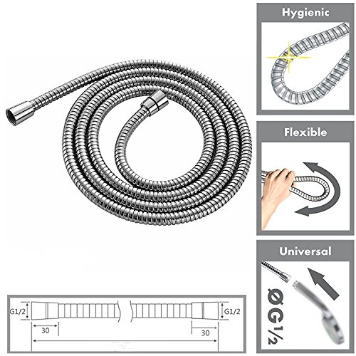 Aothpher Verchromt，Edelstahl Wand Einbau Duschkopf Regenbrause Regendusche Duschsystem mit 40cm Messing Duscharm，20X20cm Ultradünner quadratischer Edelstahl 304 Duschkopf und 150cm Edelstahl Brauseschlauch - 3