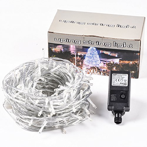 Uping® Lichterkette 100 Leds mit EU-Stecker von DC 31V Niederspannungstransformator und 8 Programm für Party, Garten, Weihnachten, Halloween, Hochzeit, Beleuchtung Deko 12M warmweiß - 7