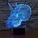 Produktbild Dinosaurier 3D Lampe Optische LED Täuschung Nachtlicht,Yunplus 7 Farbwech mit Acryl Flat & ABS Base & USB-Ladegerät ändern Berühren Sie Botton Schreibtisch lampe Tischleuchte