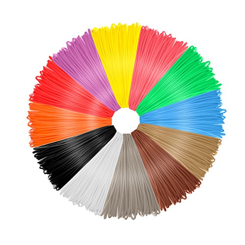 Case E PLA 12 Assorted Colours 20 Feet 3D Filament for Printer and Pens, 1.75mm Diameter, Dimensional Accuracy +/- 0.03 mm (12 sortierte Farben-A)