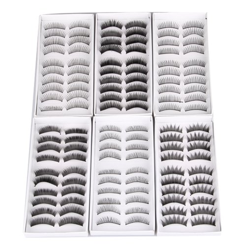 60X Falsche Künstliche False Unechte Wimpern Eyelash - 4