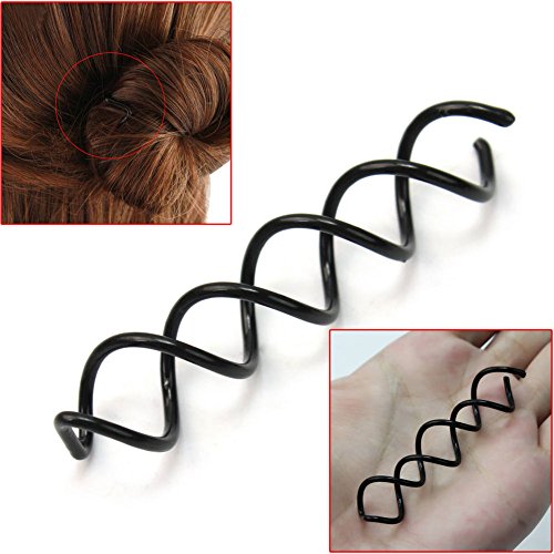 10 Schwarz Spirale Haarspange Hair Clip Haarklammern für Lange/Mittellange Haare - 4