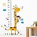 YESURPRISE New PVC Home Art Decor Mural Creative Naughty Monkey and Yellow Giraffe wall sticker for kid's bedroom cartoon animals Height Chart Nursery Removable Studyroom Sofa Wallpaper Paper House Kids Boys Girls Room Decorative DIY Decoration